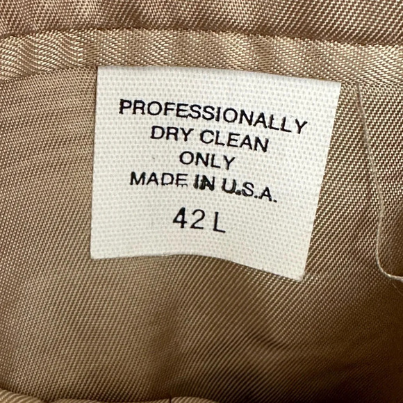 LACROSSE Vintage Wool Sport Coat Blazer Career Houndstooth Tan Elbow Patch 42L - Picture 15 of 16